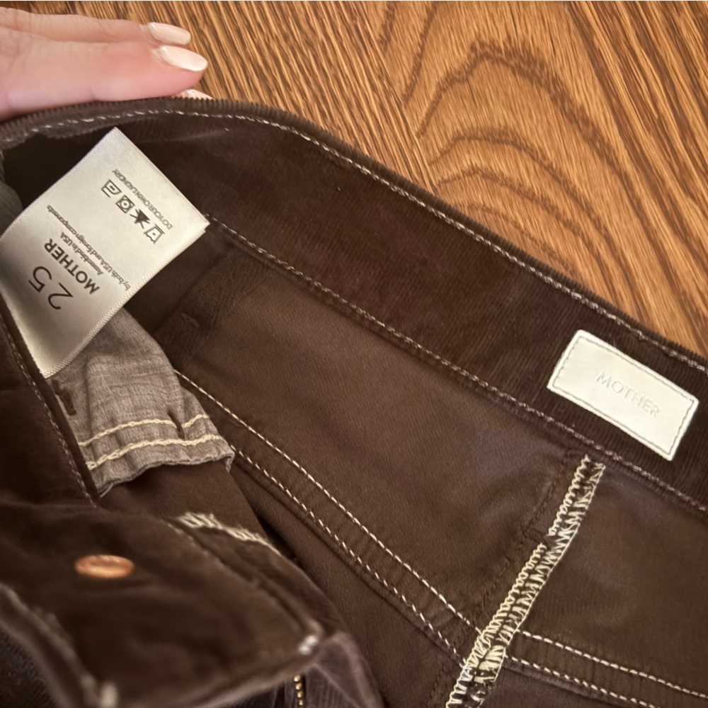 MOTHER Women's Dark Brown Flare Corduroy Jeans - Picture 3 of 4